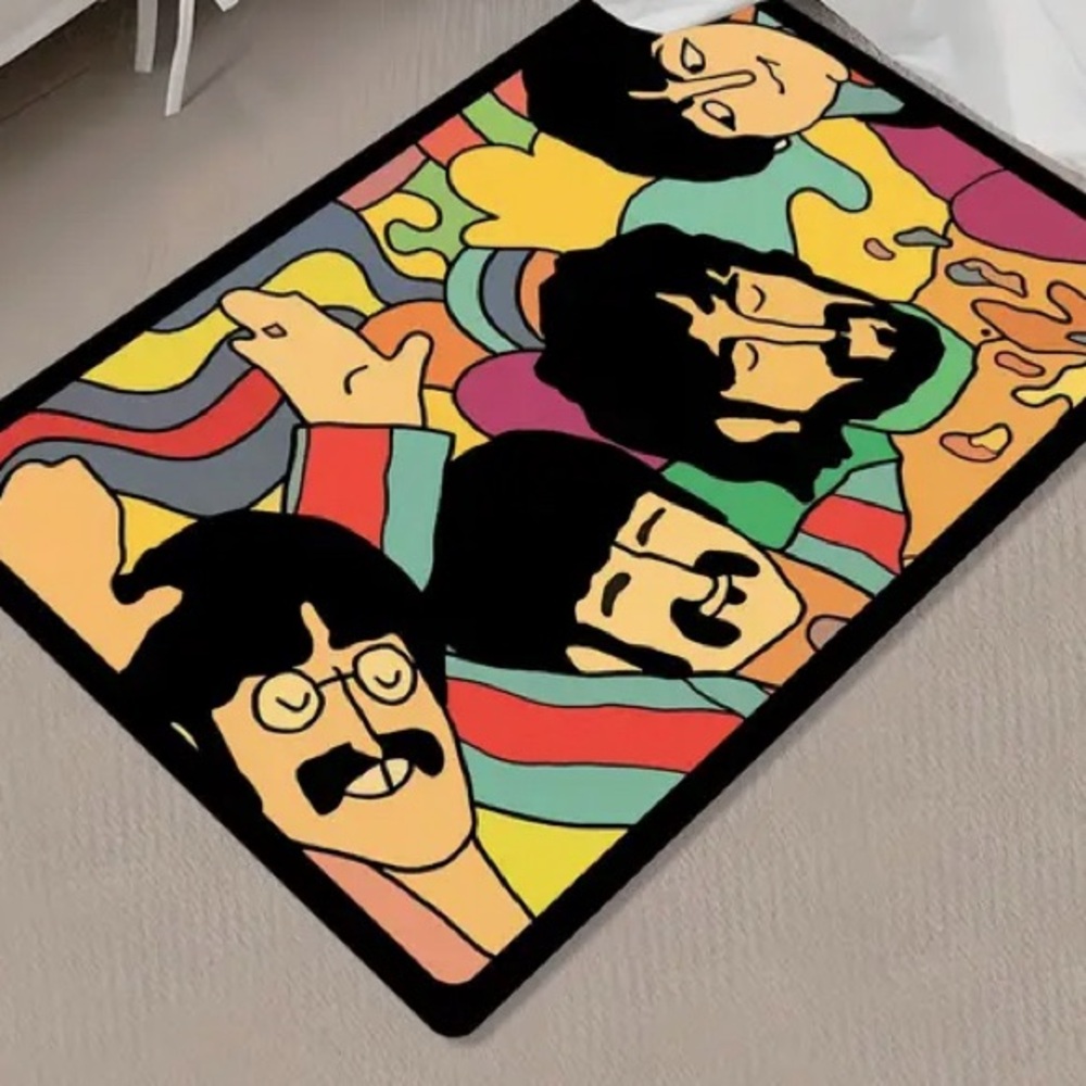 The Beatles Band Floor Mat Rug NEW in Package! 32” x 20” approx size